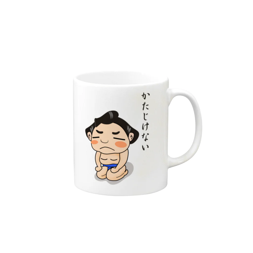 TokyoSienneの「かたじけない🙇‍♂️ 」〜どすこい！気ままに相撲ライフ〜 Mug :right side of the handle