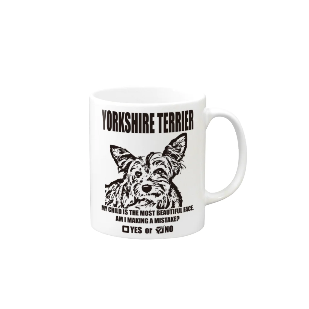 PLAQUE Mag StorieのYORKSHIRE TERRIER(PL16YK5001) Mug :right side of the handle