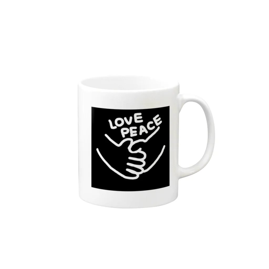 あきょり。のLove PEACE Mug :right side of the handle