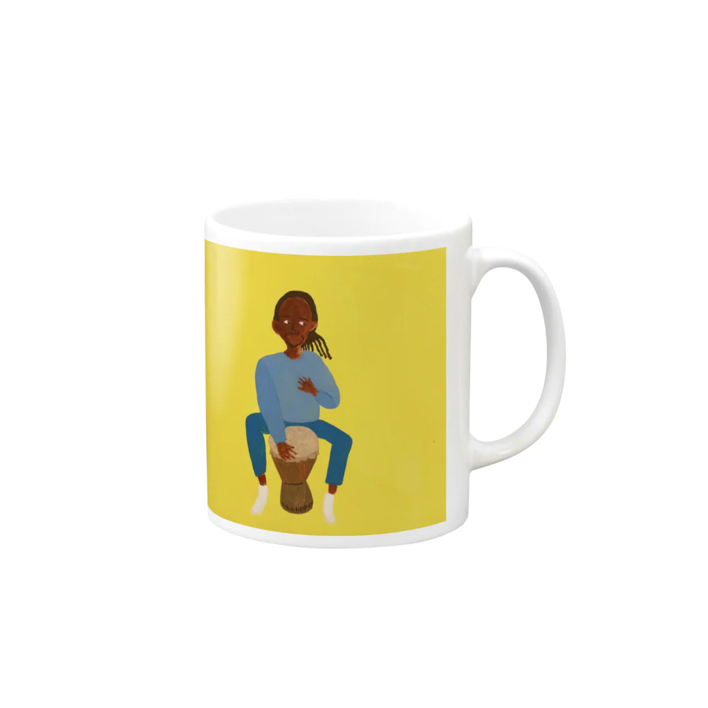 tinyjohnのジャンベを愛する男 Mug :right side of the handle