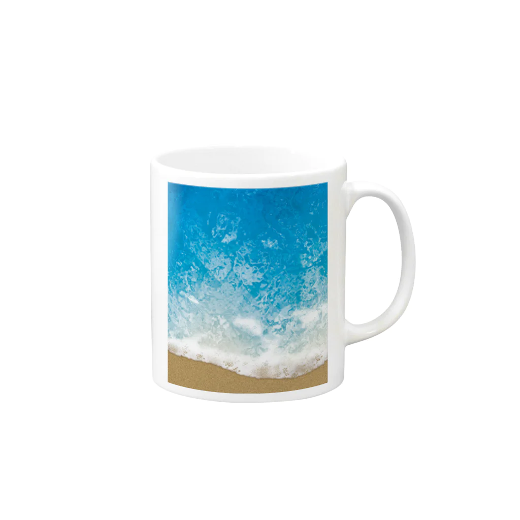 どんぶらこの海 Mug :right side of the handle