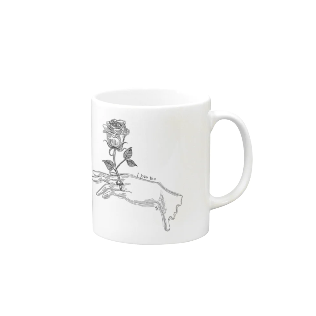 ロマンティック物語の薔薇の花言葉 Mug :right side of the handle