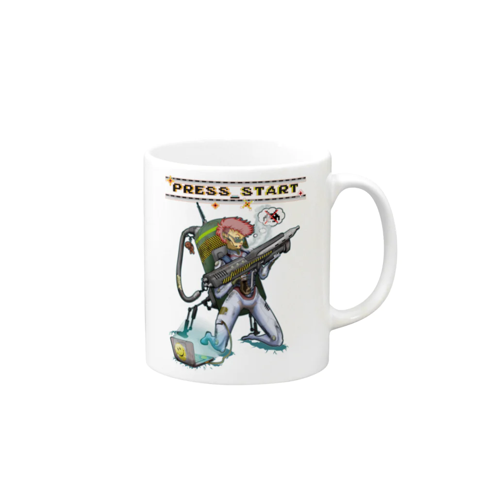 nidan-illustrationの“PRESS START” 2-#1 Mug :right side of the handle