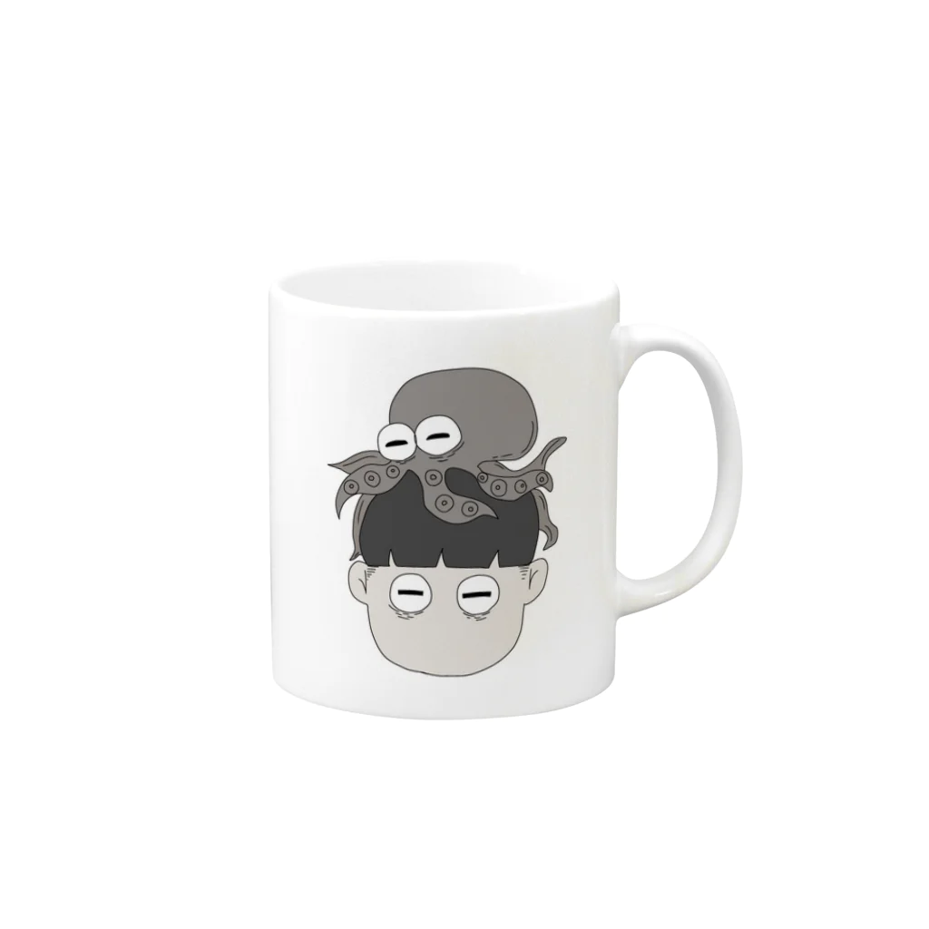 ﾆﾝｼﾞﾝｲｯﾎﾟﾝのたこぼうず Mug :right side of the handle