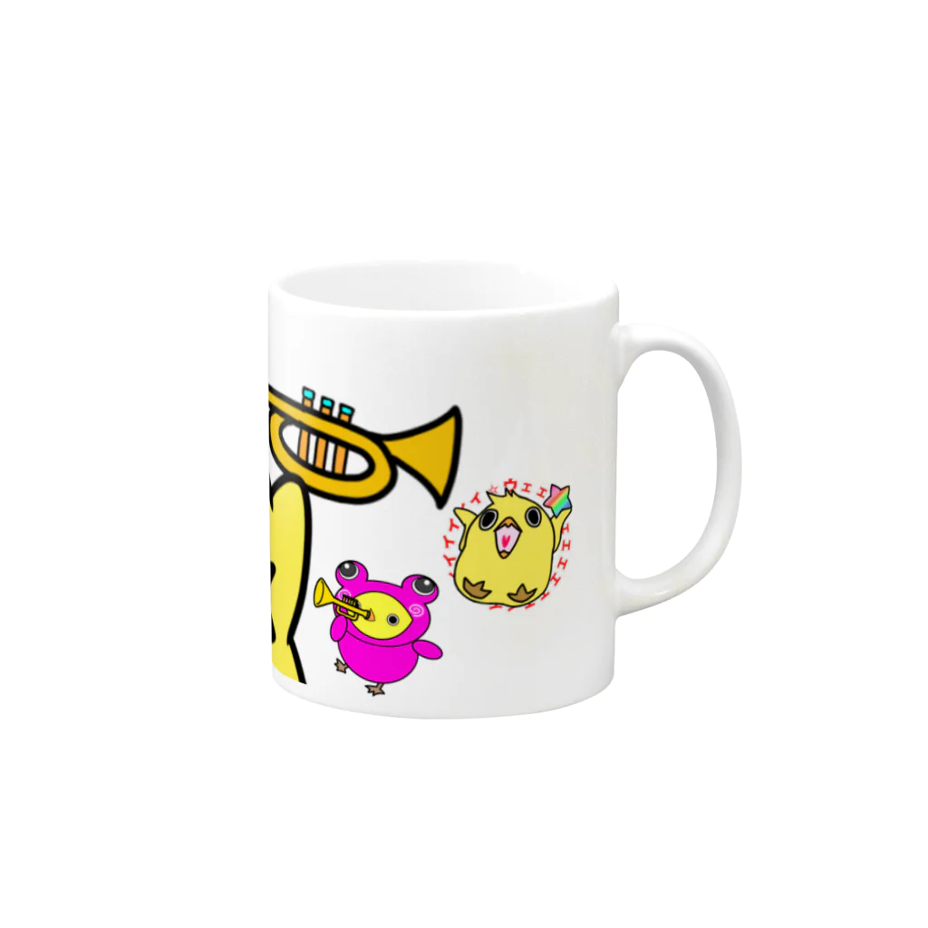 ジャイアント swing おーけすとら 【ノリやんのSHOP】のオールスター Mug :right side of the handle