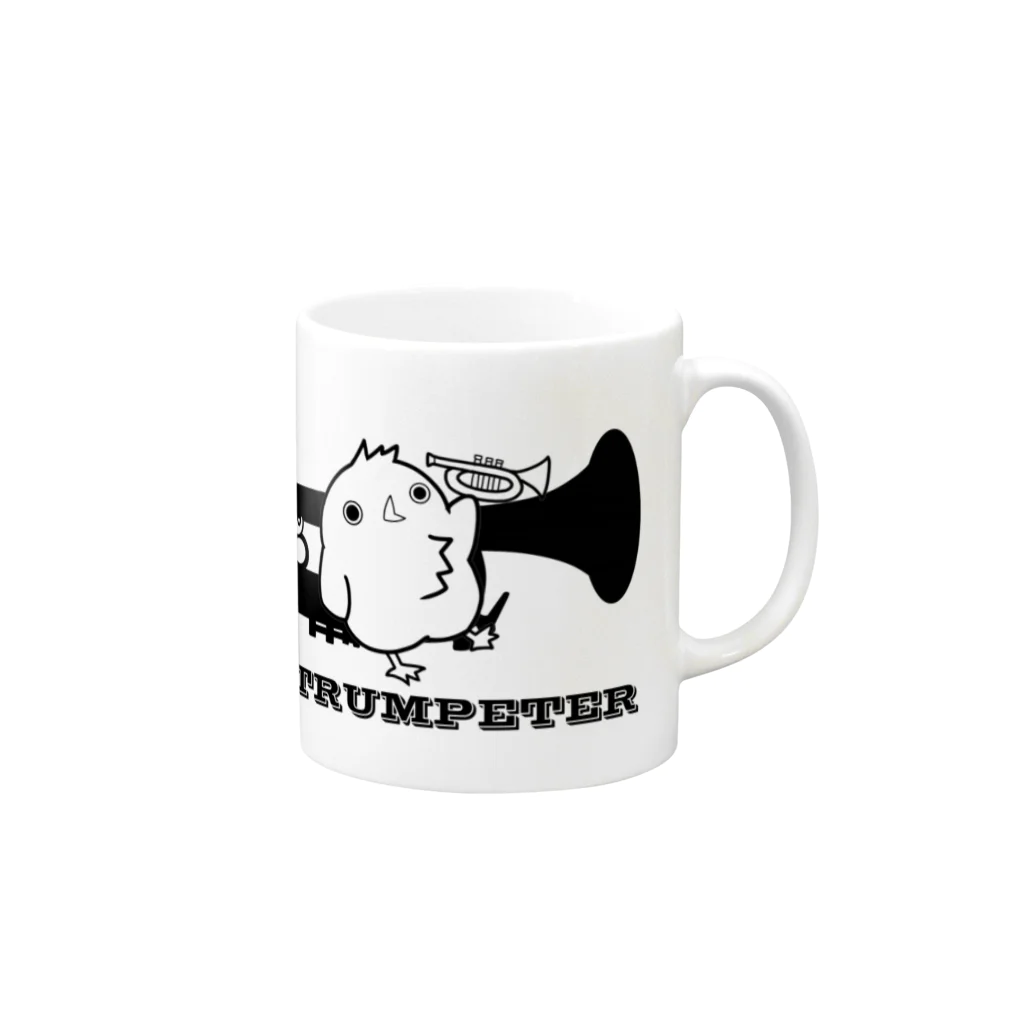 ジャイアント swing おーけすとら 【ノリやんのSHOP】のトランペット Mug :right side of the handle