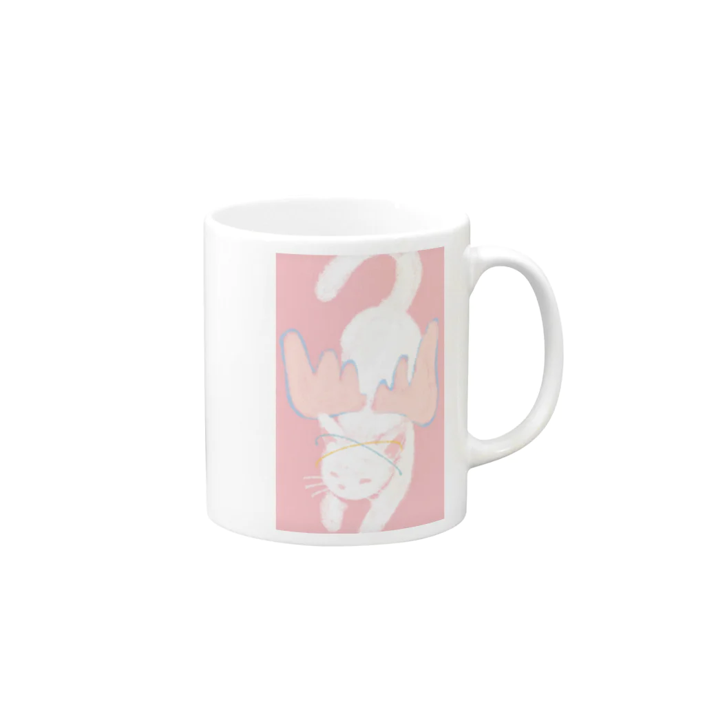 しゅー🌠の天使ねこマグカップ Mug :right side of the handle