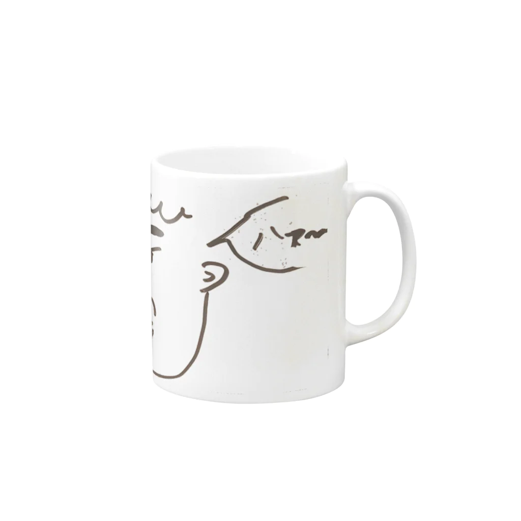 下がり眉店の下がり眉ツバ子さん Mug :right side of the handle