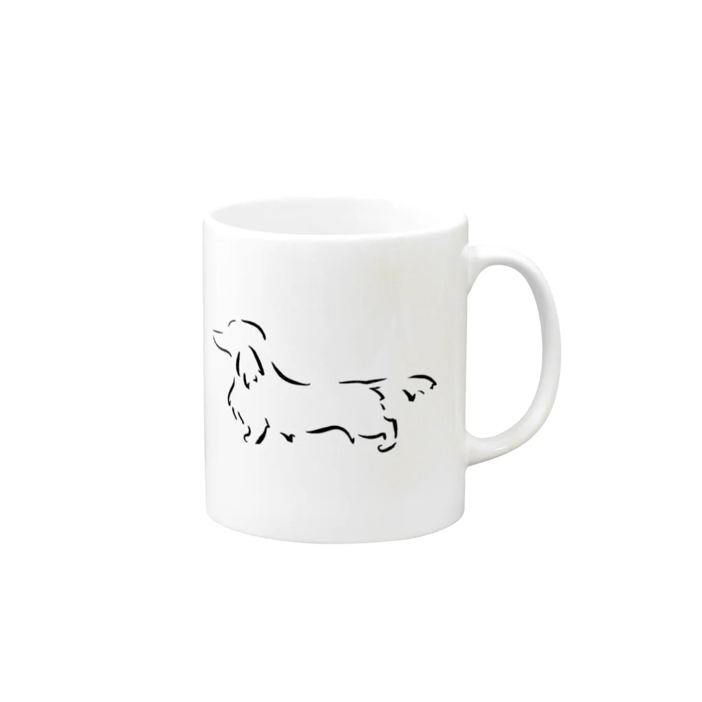 Trimmer “YORI”の『ダックス(シルエット)』 Mug :right side of the handle