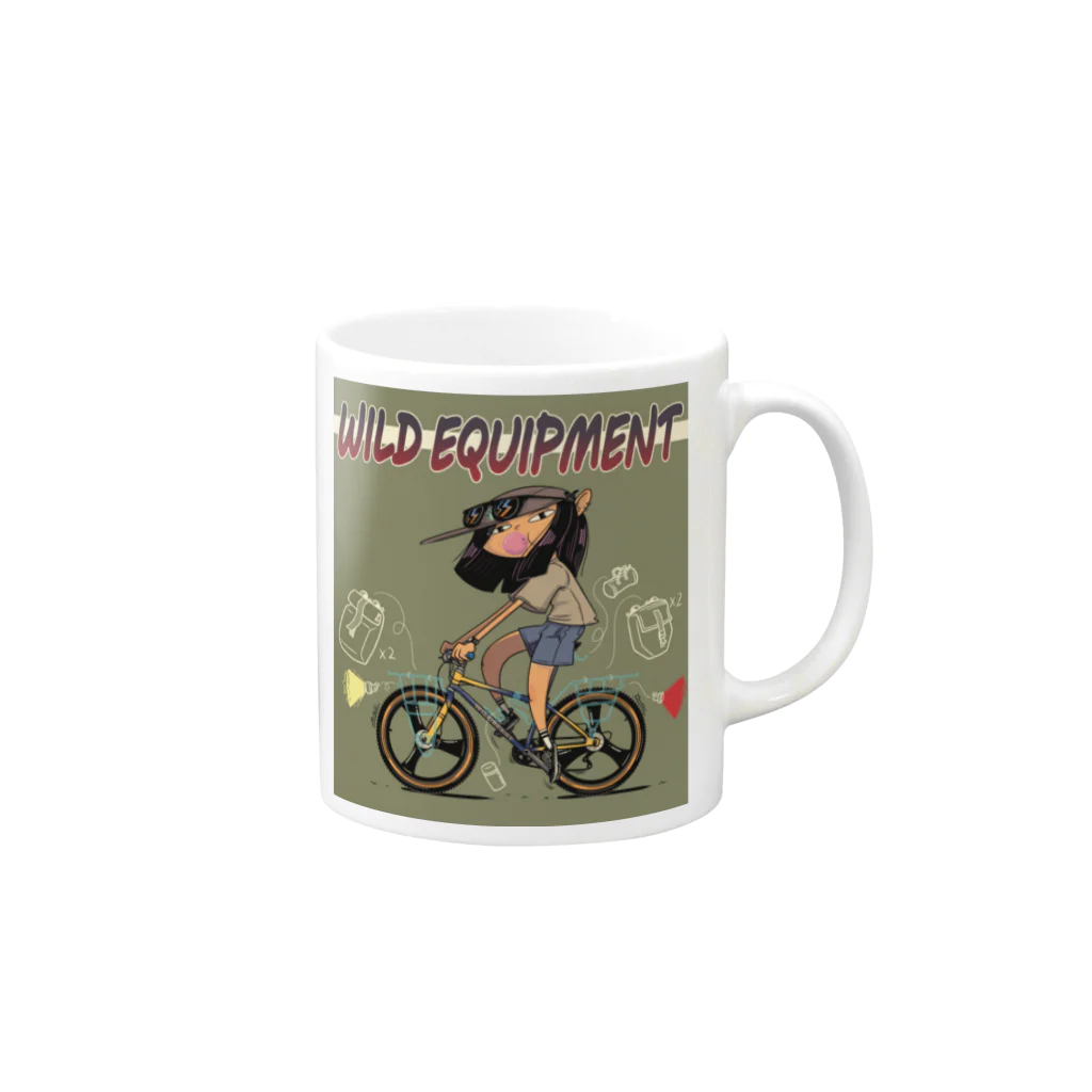 nidan-illustrationの"WILD EQUIPMENT” Mug :right side of the handle