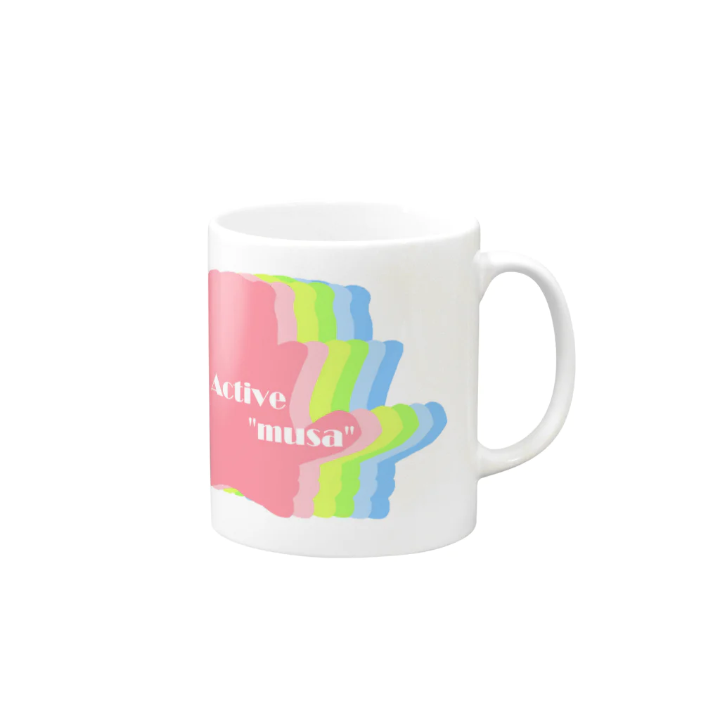 Savlemittsの子むさグラデーション Mug :right side of the handle