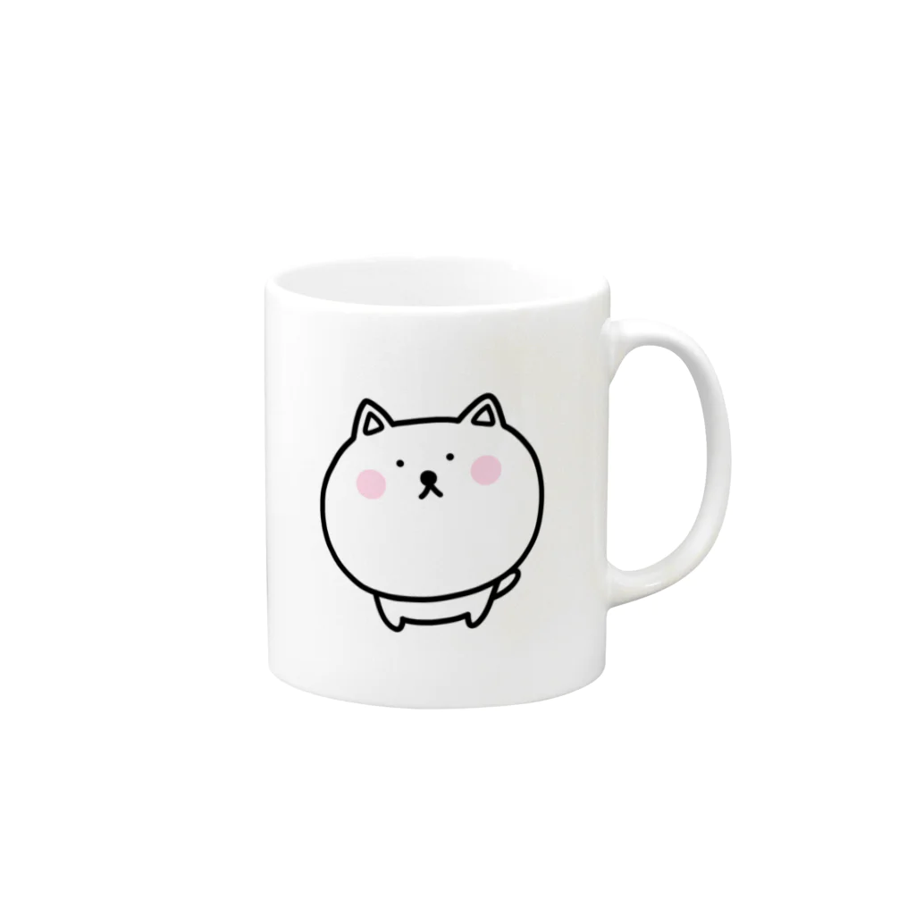 のんびりのこショップのおとなしい照れた犬 Mug :right side of the handle