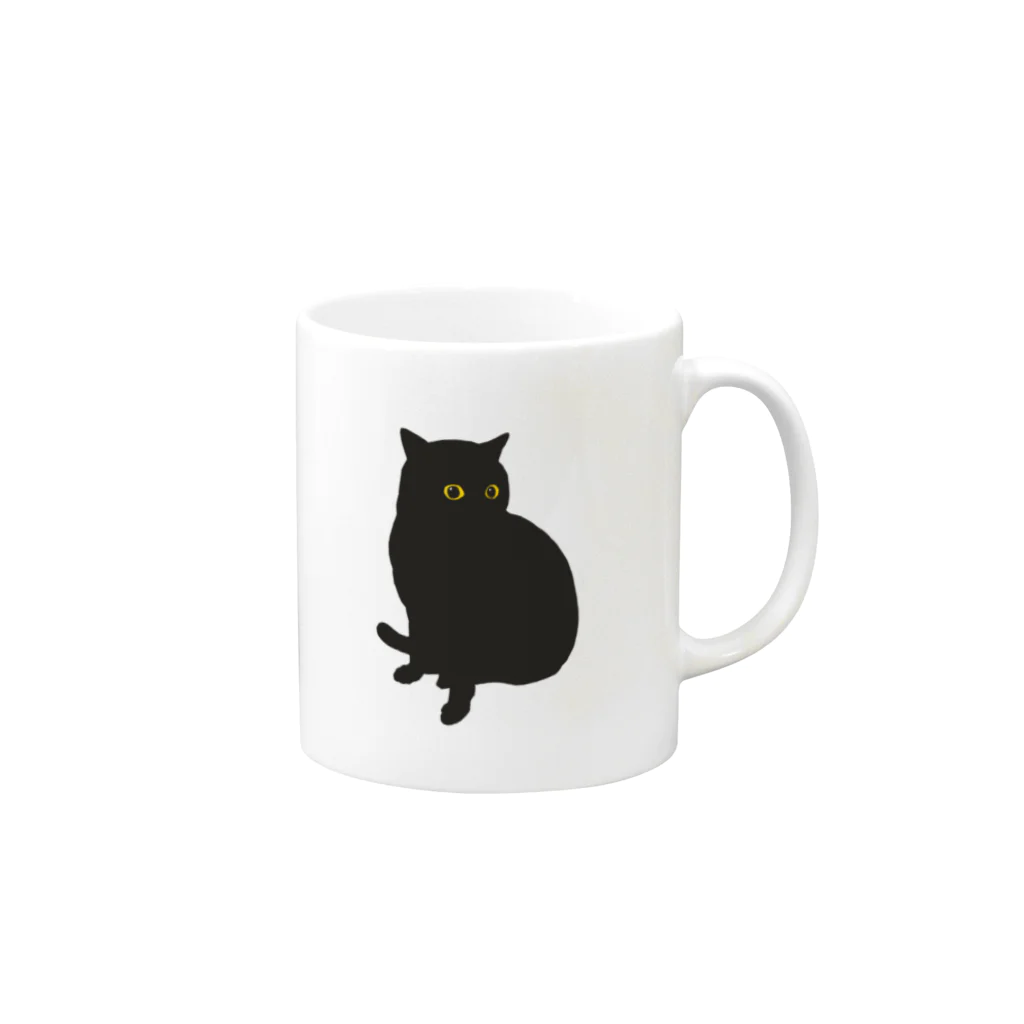 Kuwazuru’s Shopの黒猫クロちゃん Mug :right side of the handle