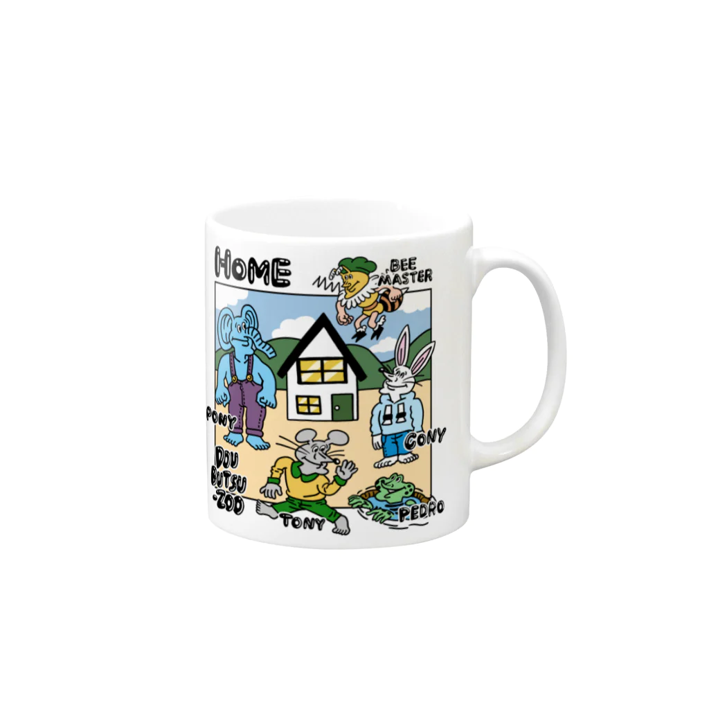 THE DOUBUTSU-ZOO SHOPのHOME DOUBUTSU-ZOO Mug :right side of the handle