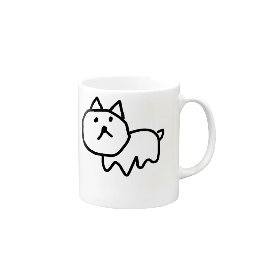 犬のアパレル屋の左手で書いた犬 Mug :right side of the handle