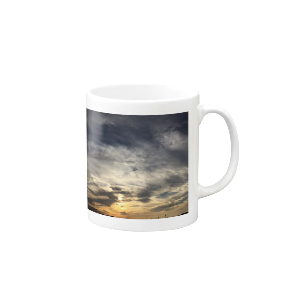 Nonbiri　gardenののんびり夕空グラデーション Mug :right side of the handle