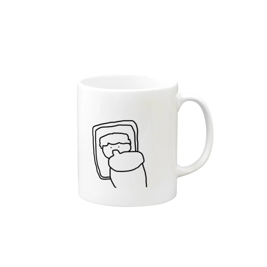 ABEMARUの指で描いてる Mug :right side of the handle