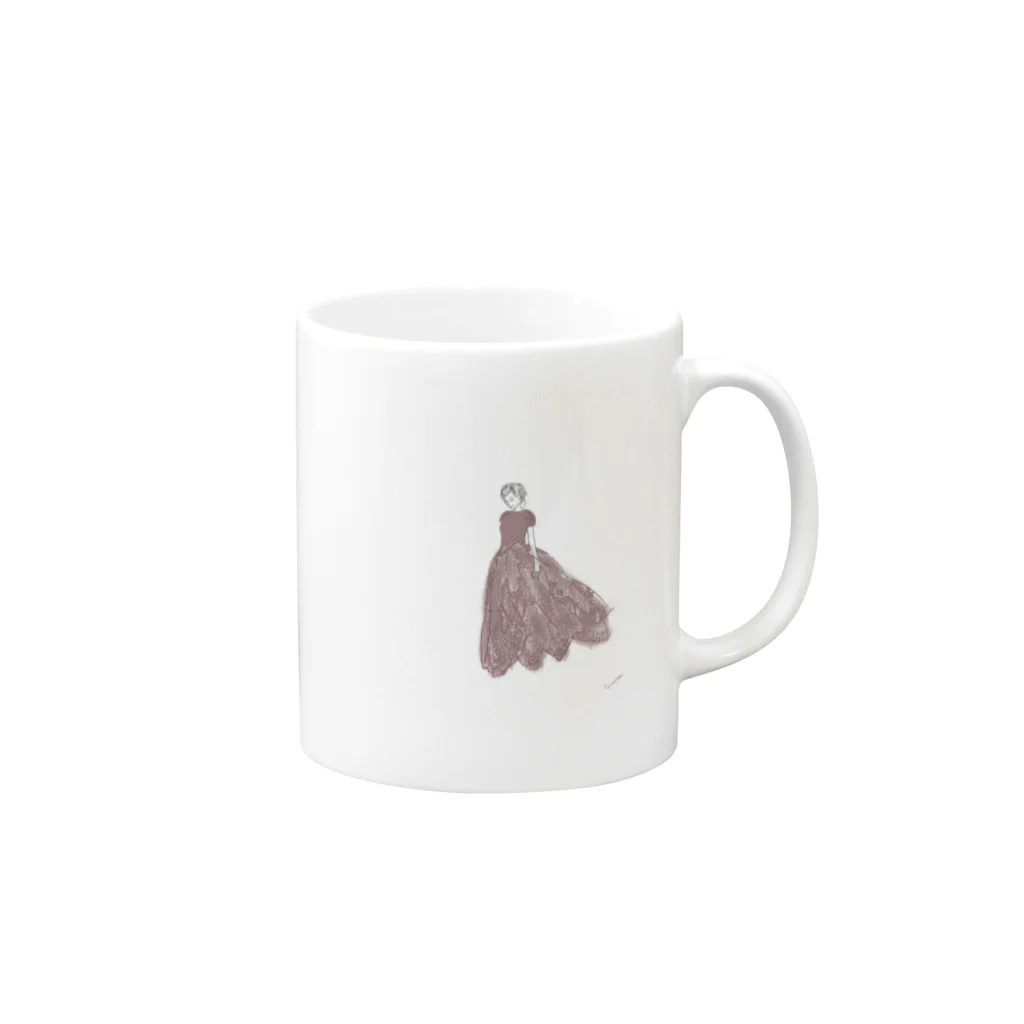 rilybiiのtulip lace dress Mug :right side of the handle