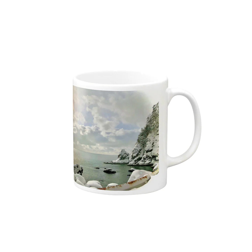 釣り好きの為店の北の国の自然 Mug :right side of the handle