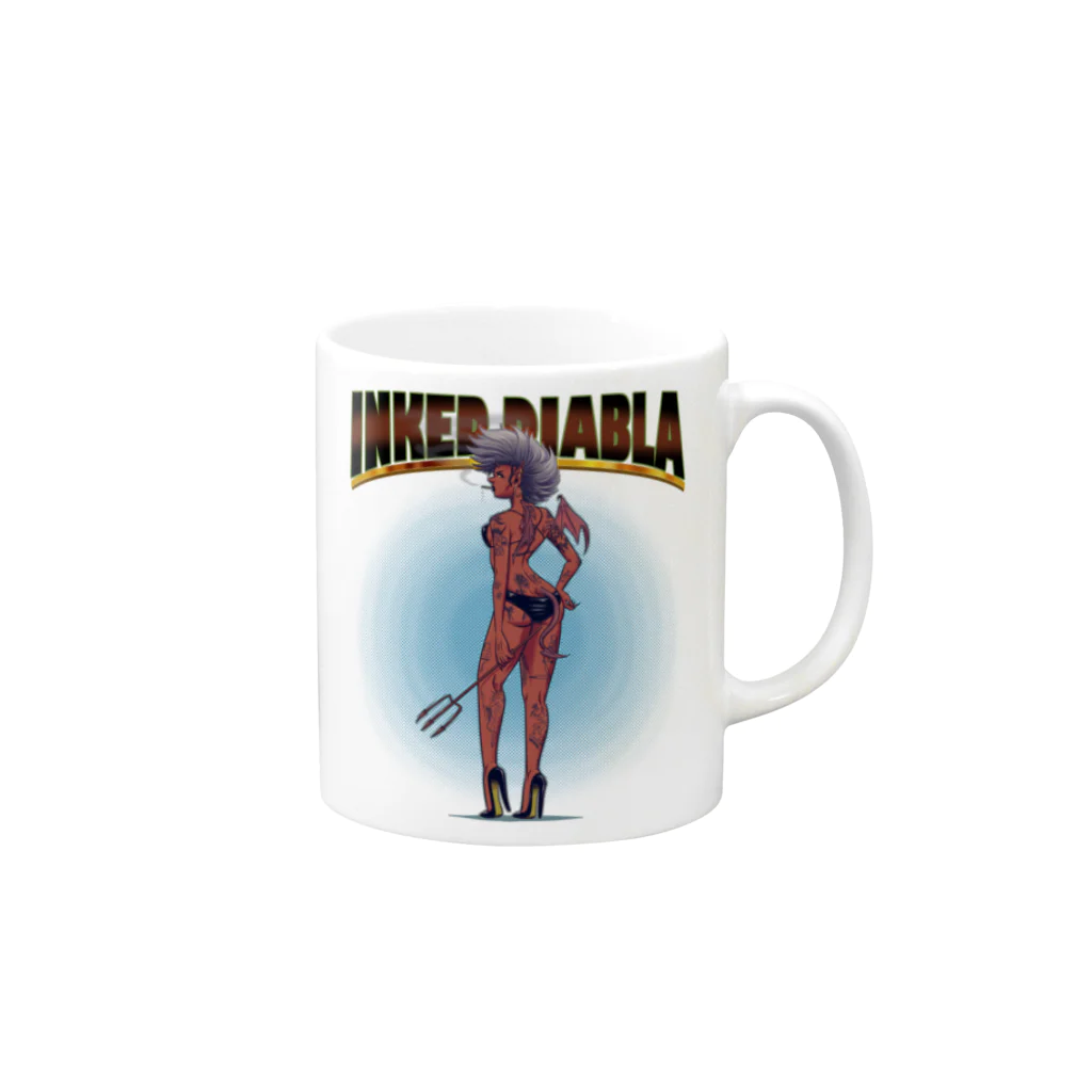 nidan-illustrationの"INKED DIABLA" Mug :right side of the handle