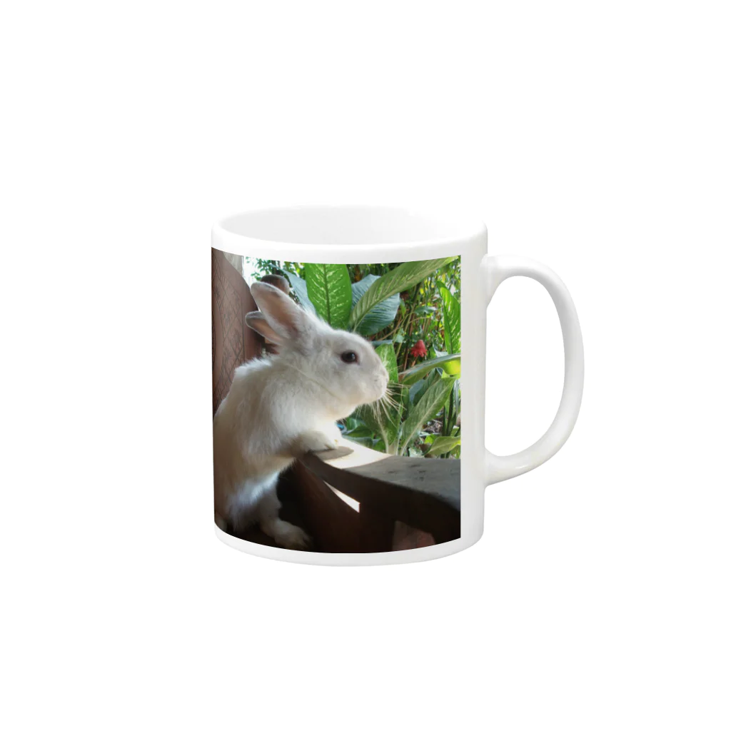 うさぎ×３のうさぎさん Mug :right side of the handle