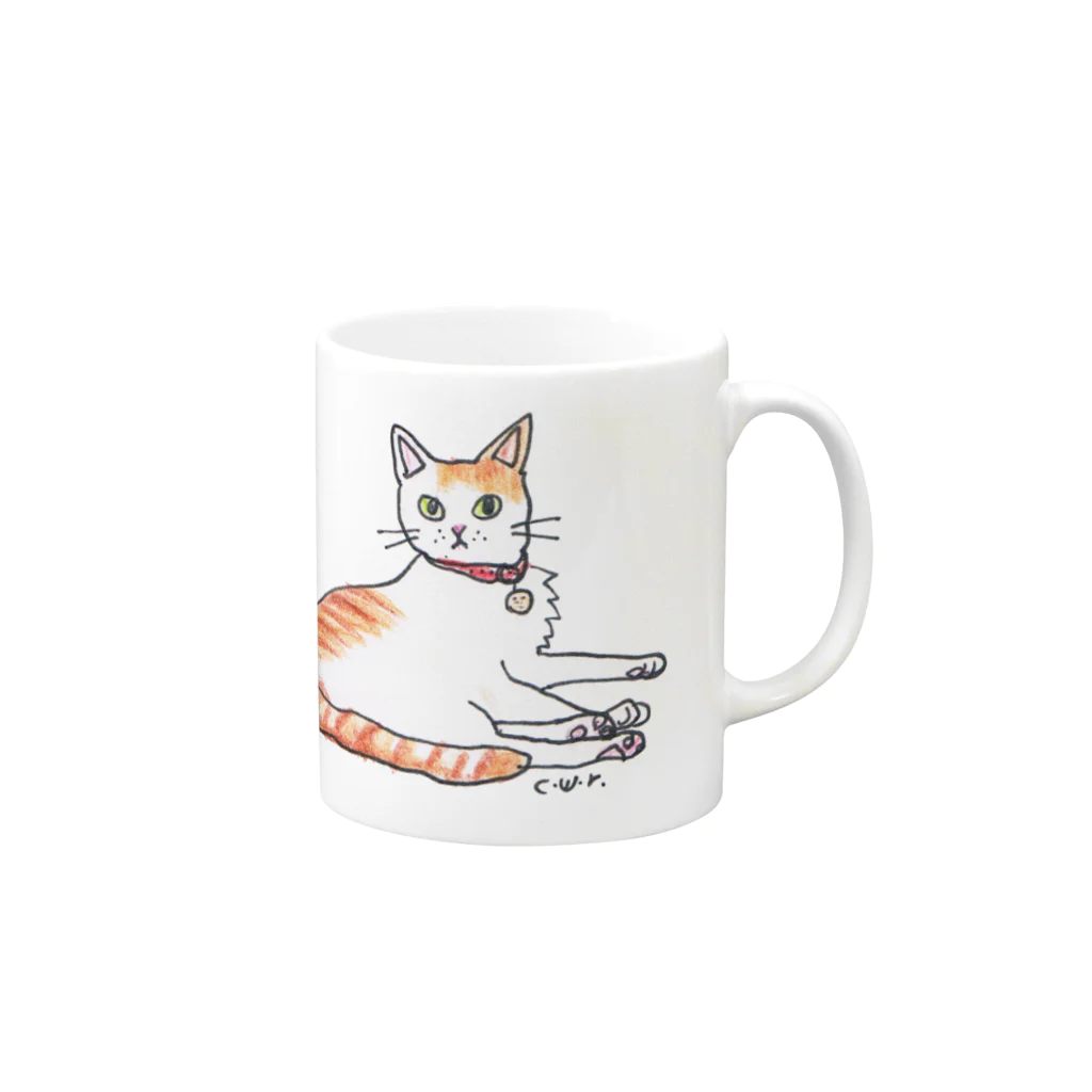 CUROGNACの100nyans073.kai_handsomecat Mug :right side of the handle