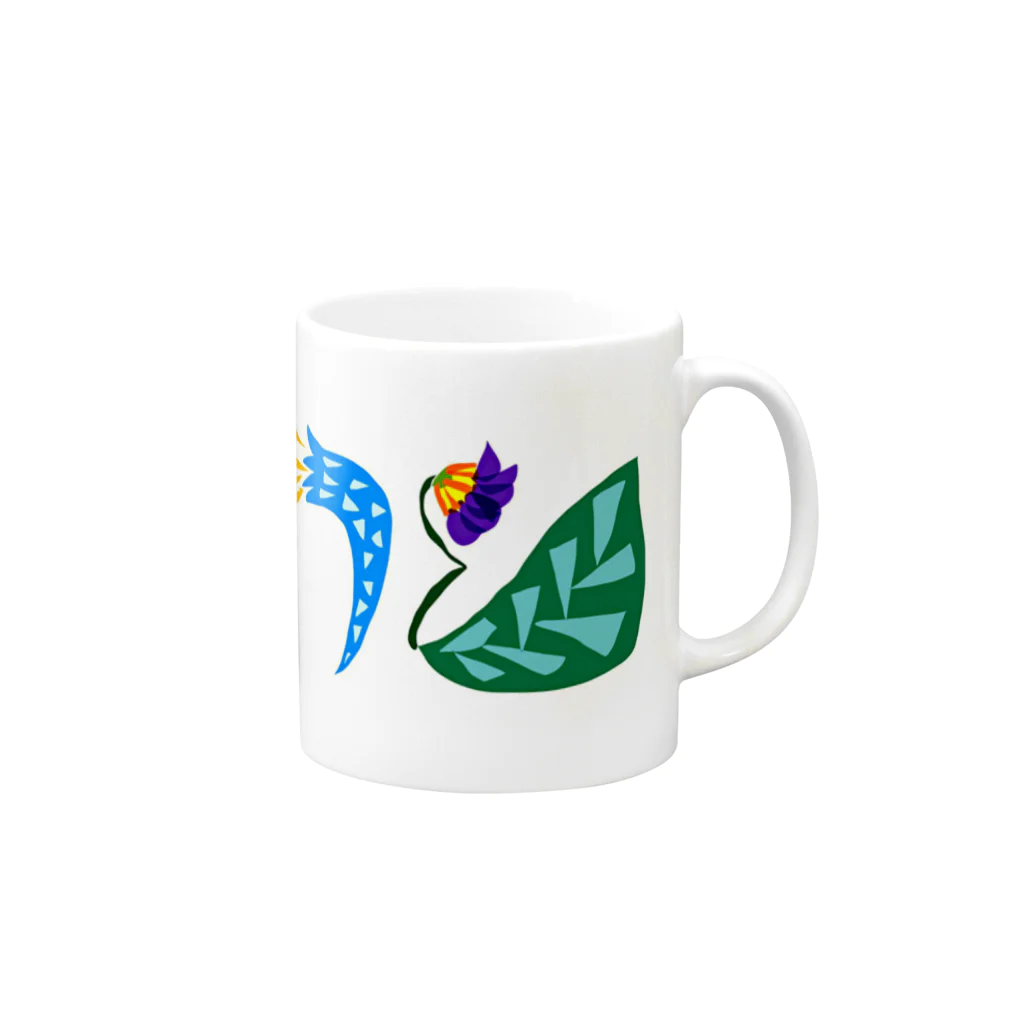 PAPADan【ぱぱだん】のสบายサバーイ タイ文字　花文字 Mug :right side of the handle