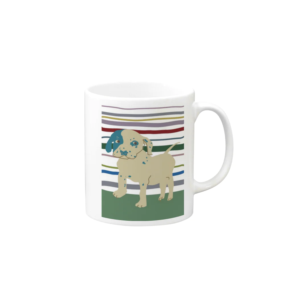 DOG DOG DOGのぶち犬 Mug :right side of the handle