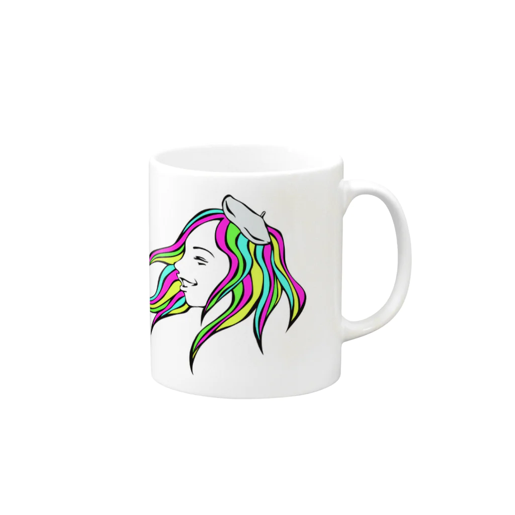 はりーぽっちゃりーのgirl Mug :right side of the handle