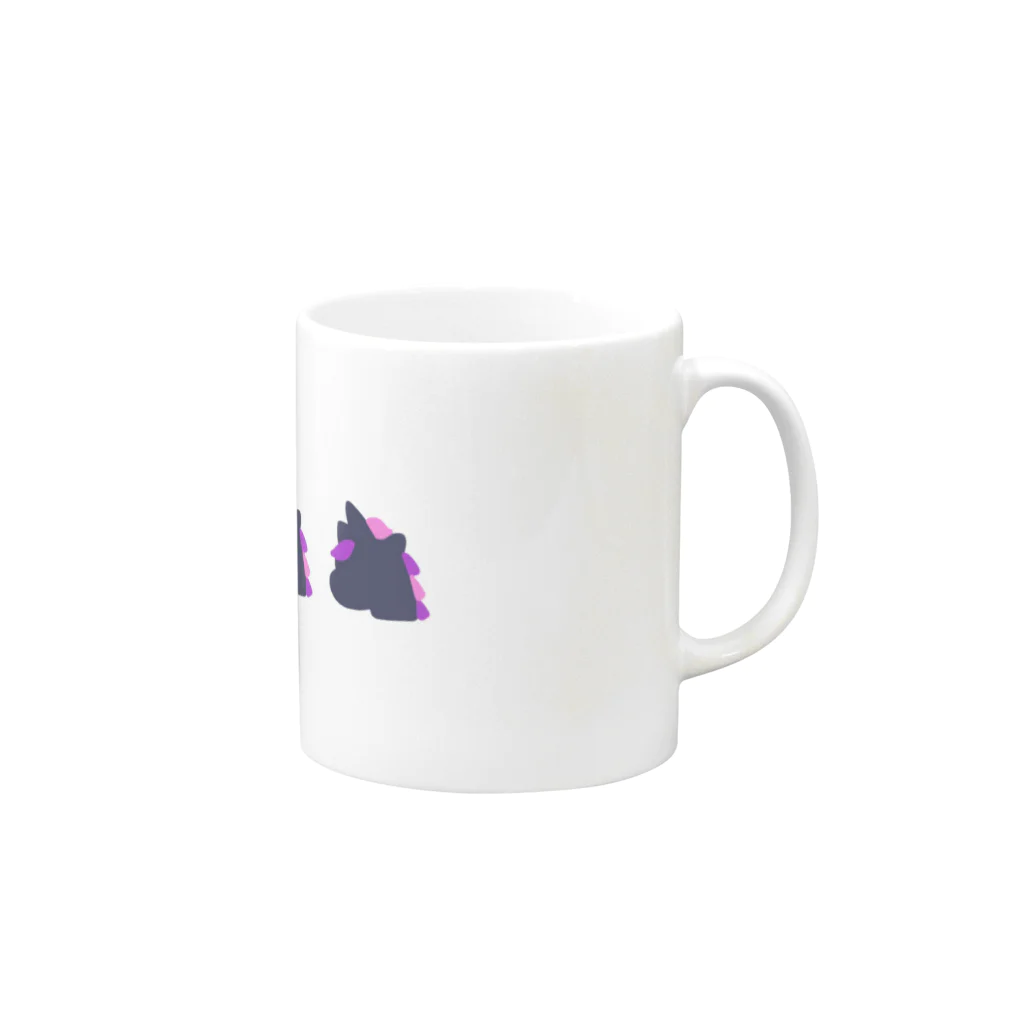 rennyaaaaaaaa🦄🧸🦄のくまとゆにこ(紺) Mug :right side of the handle