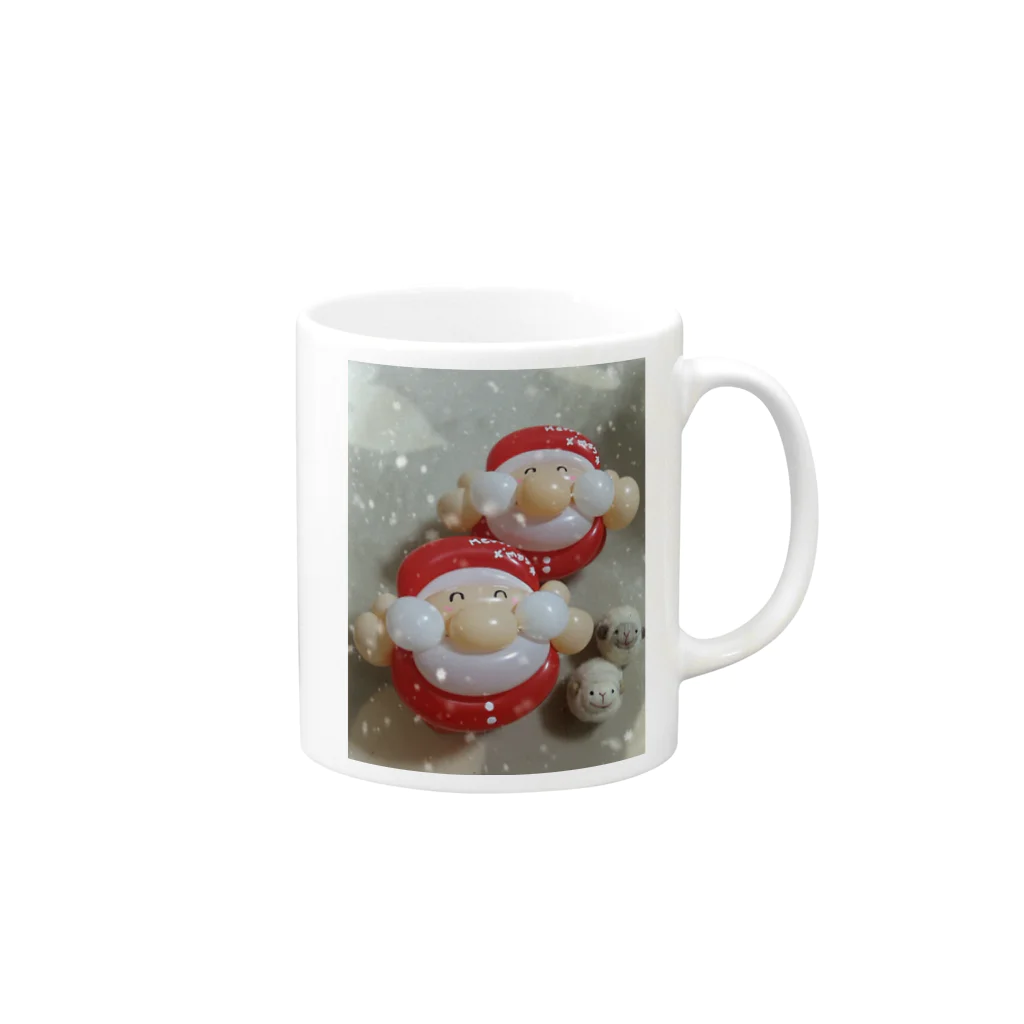 makittyのバルーンサンタのクリスマス Mug :right side of the handle