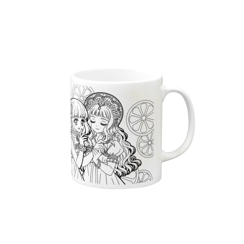 オペラのレモンの妖精（線画） Mug :right side of the handle