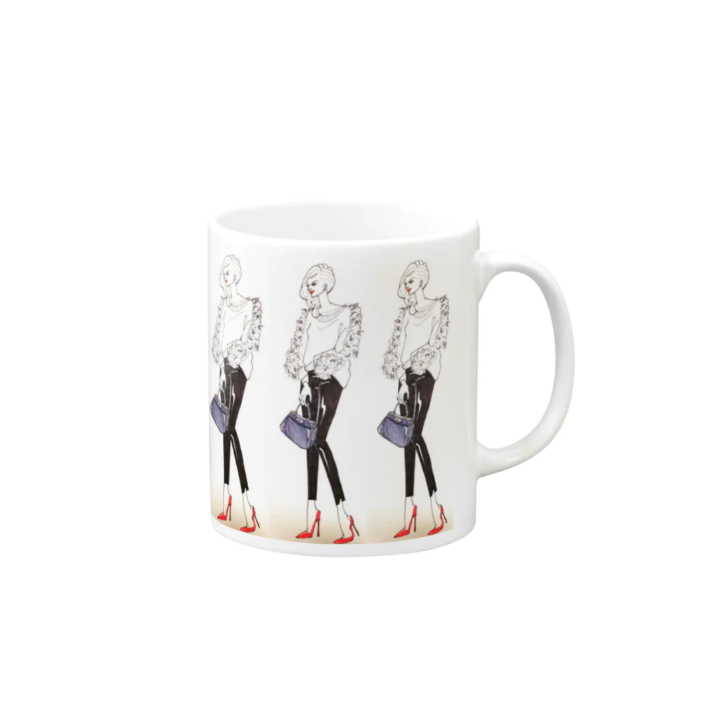 aik　designのFAR girls Mug :right side of the handle