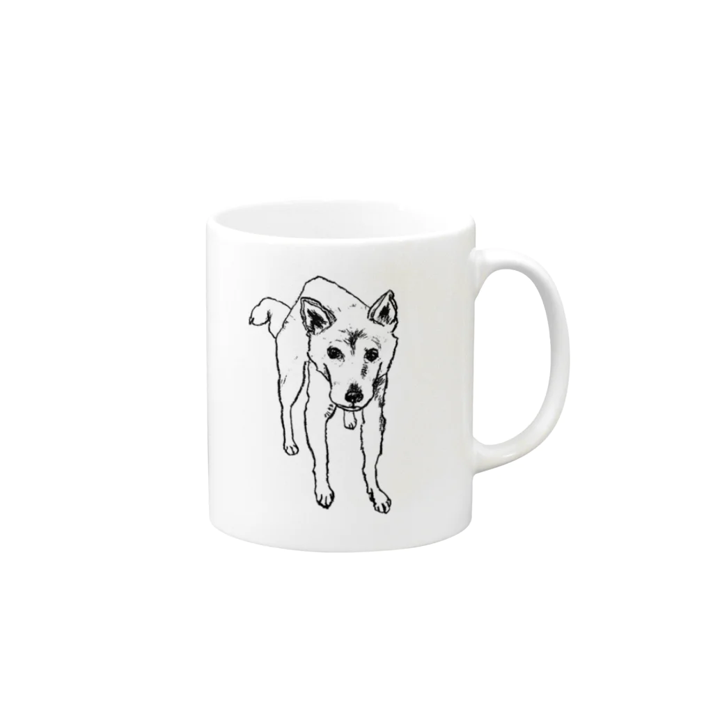 pastelfufuの柴犬『まなざし』 Mug :right side of the handle