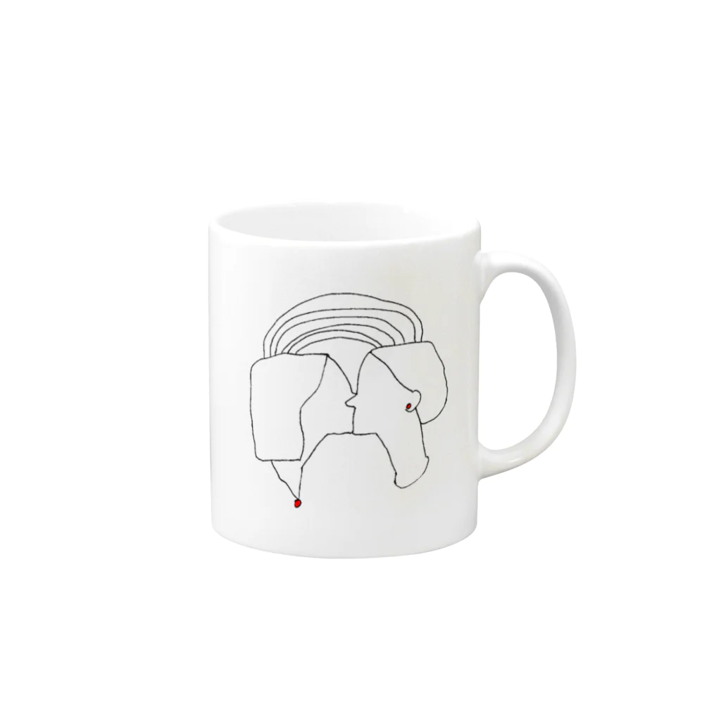 happinessのL kiss Mug :right side of the handle