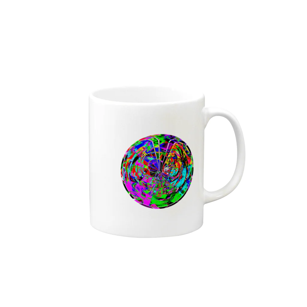 懺悔堂のパターン005:crazy sphere Mug :right side of the handle