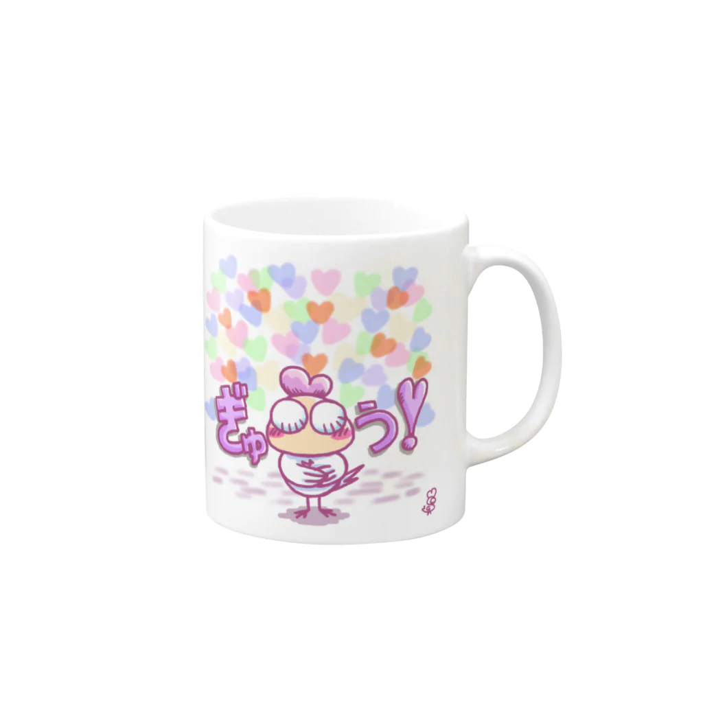 TEKETOショップ そんよんのぎゅう❣️ Mug :right side of the handle