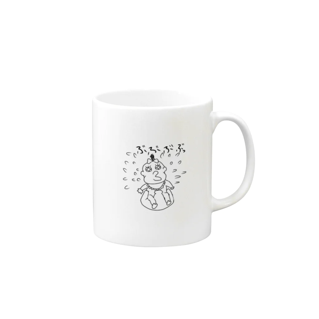 イラストすたろの赤ちゃんぶぶぶブーム Mug :right side of the handle