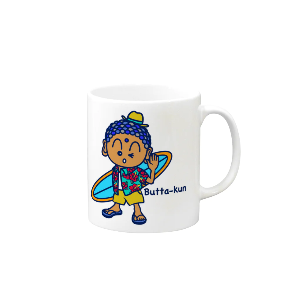 鎌倉のご当地キャラぶったくんのbeach style Butta-kun Mug :right side of the handle