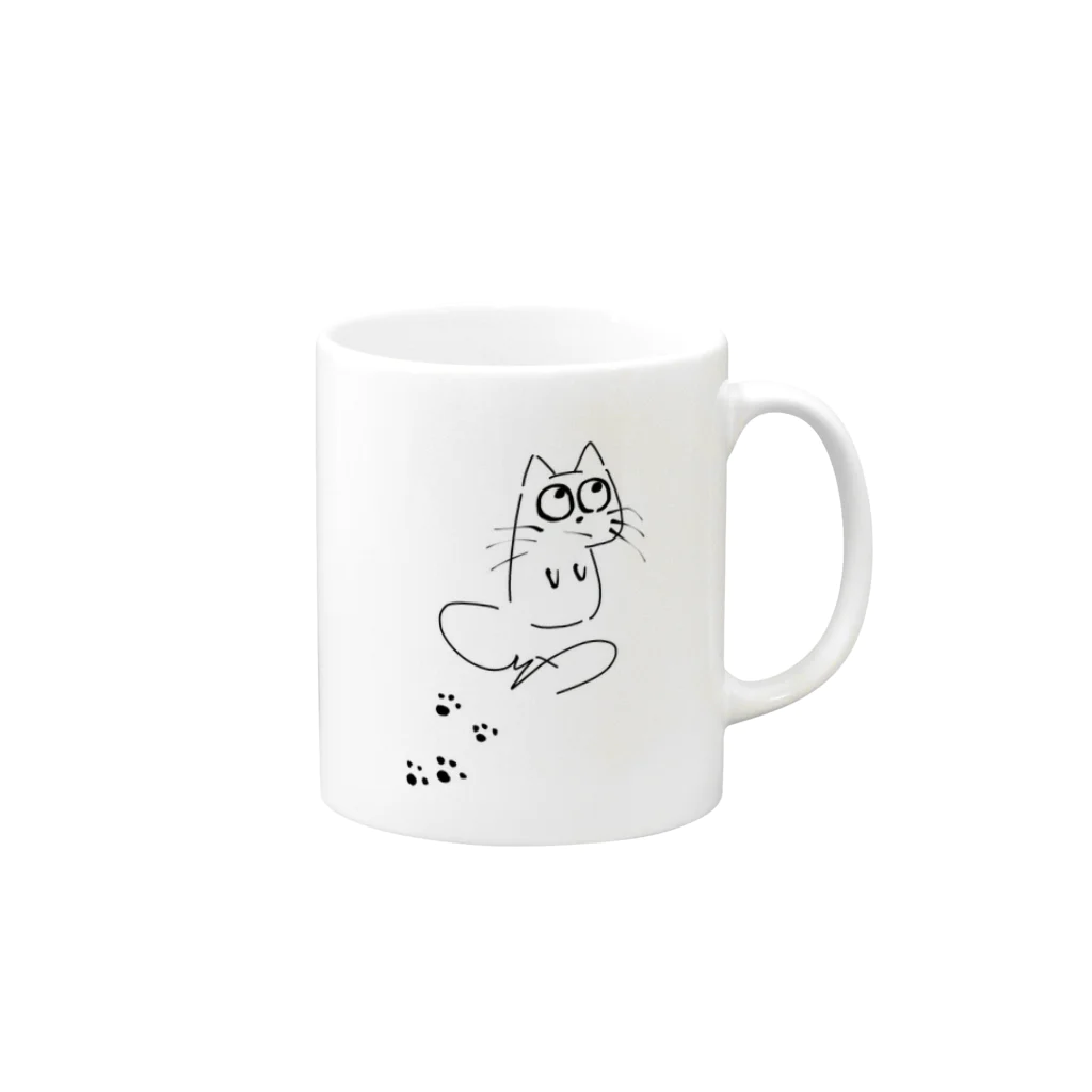 くーの寝床。のくーにゃん Mug :right side of the handle