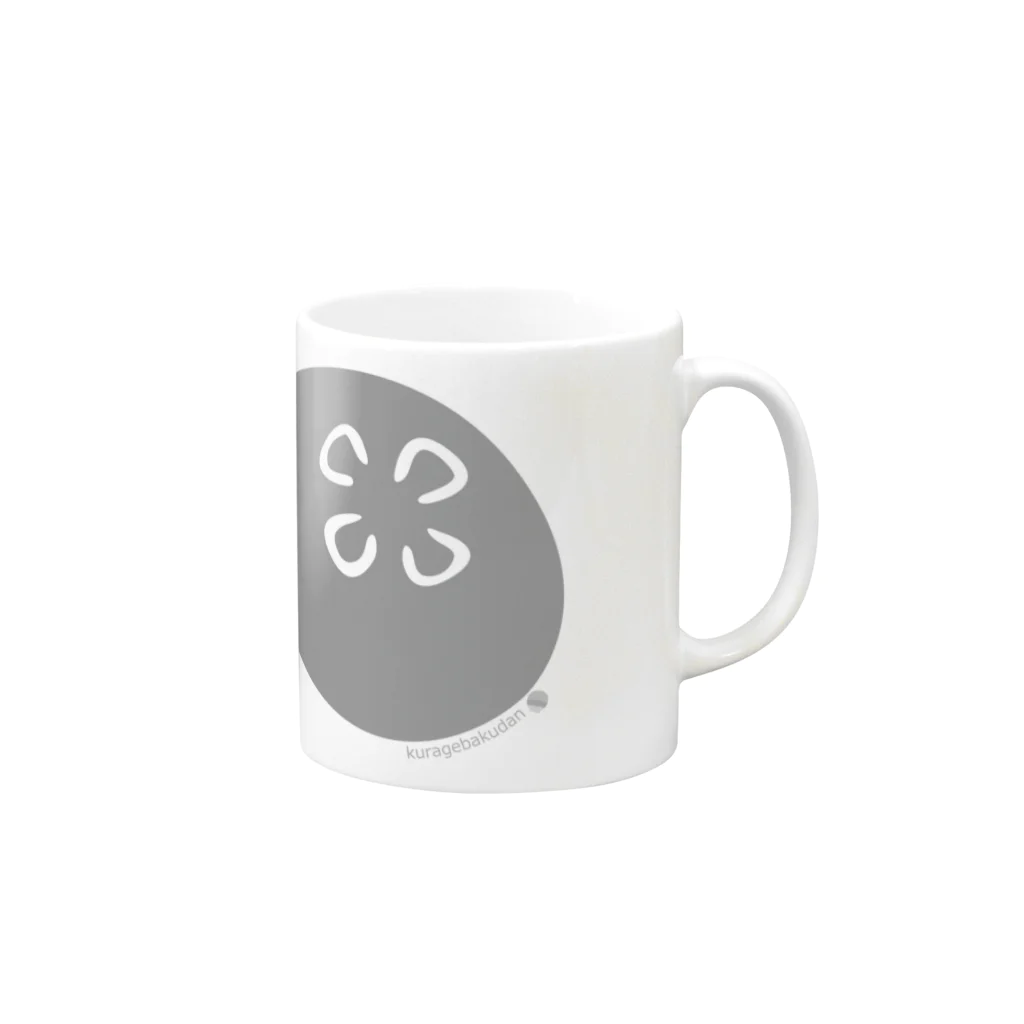 くらげばくだん雑貨店のくらげひとりぼっち大 Mug :right side of the handle