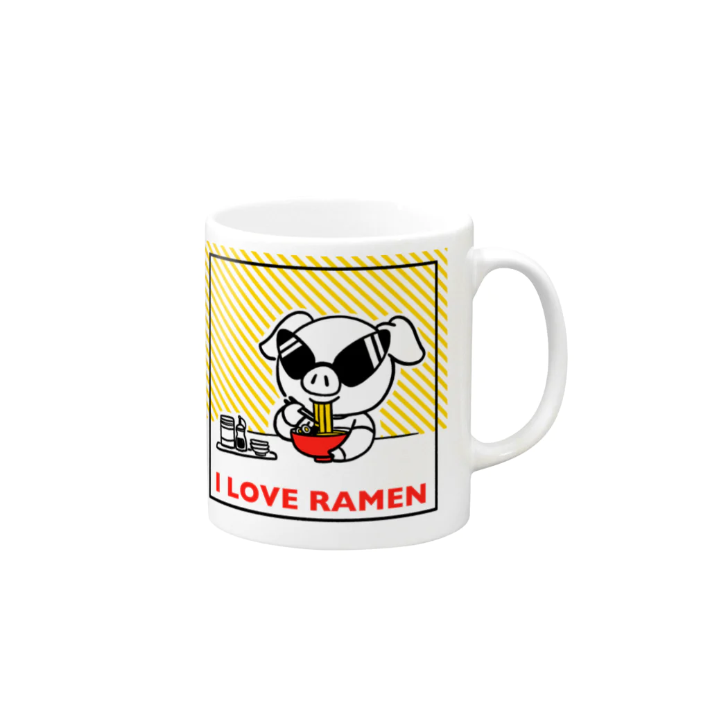 どんたく今池本店　ウェブグッズのI LOVE RAMEN Mug :right side of the handle