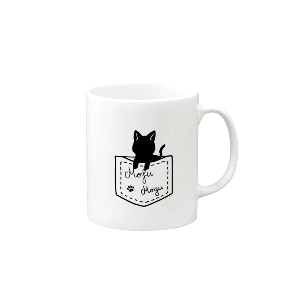 MofuMogu Official Goodsのぬこマグカップ Mug :right side of the handle