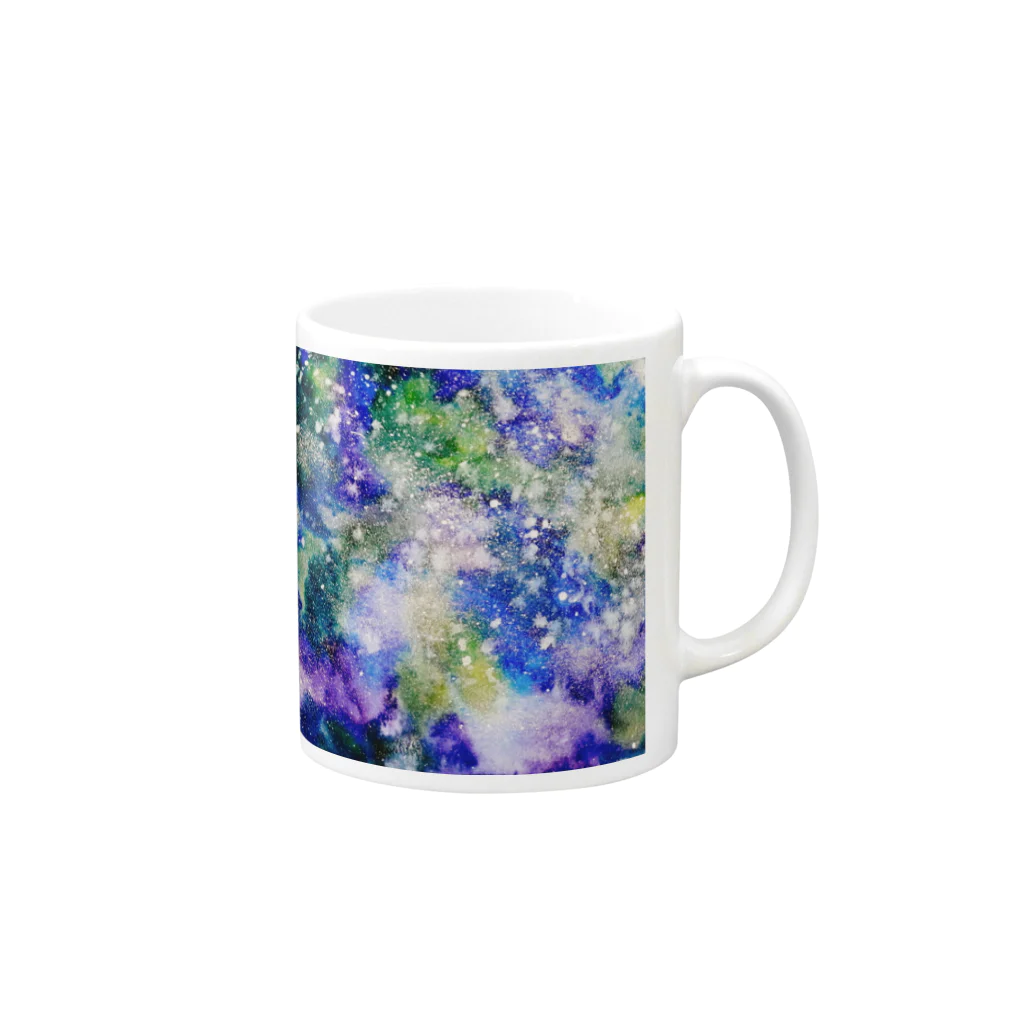 kumakikiのemotional galaxy Mug :right side of the handle