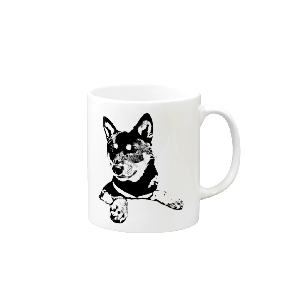 柴犬むさしの黒柴MUSASHI Mug :right side of the handle