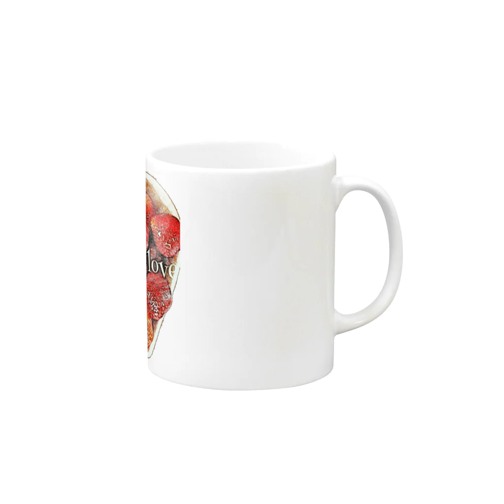 beautiful_aのstrawberry love Mug :right side of the handle