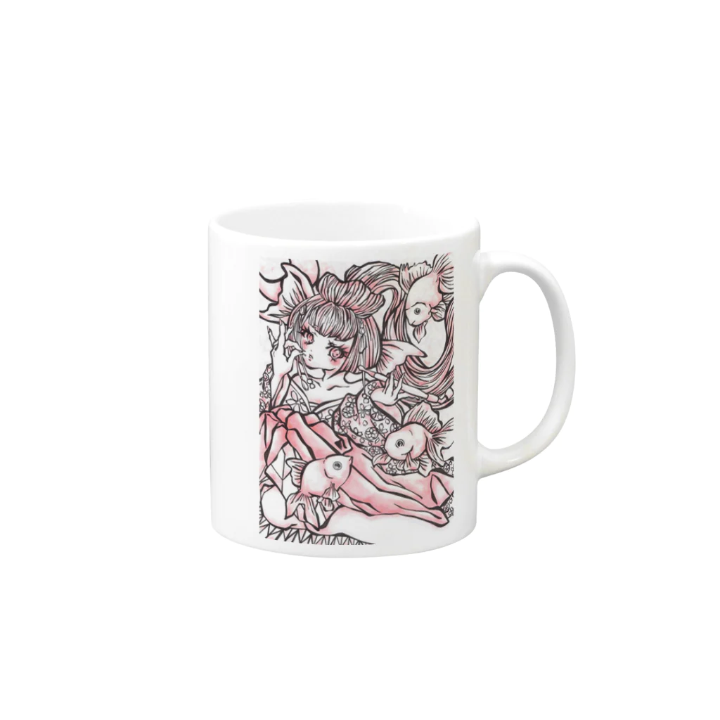 yukamimiの金魚姫の憂鬱。 Mug :right side of the handle