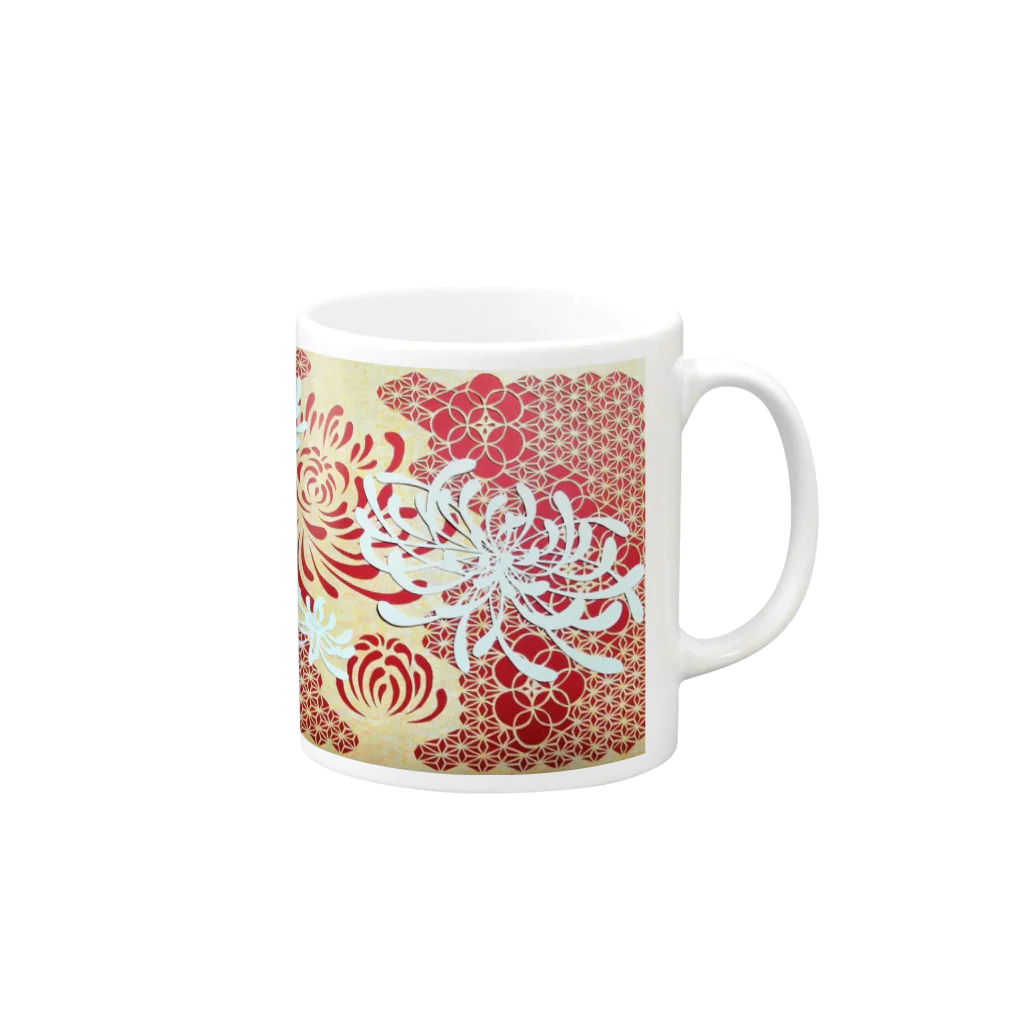 YUKIMEの菊の花 Mug :right side of the handle