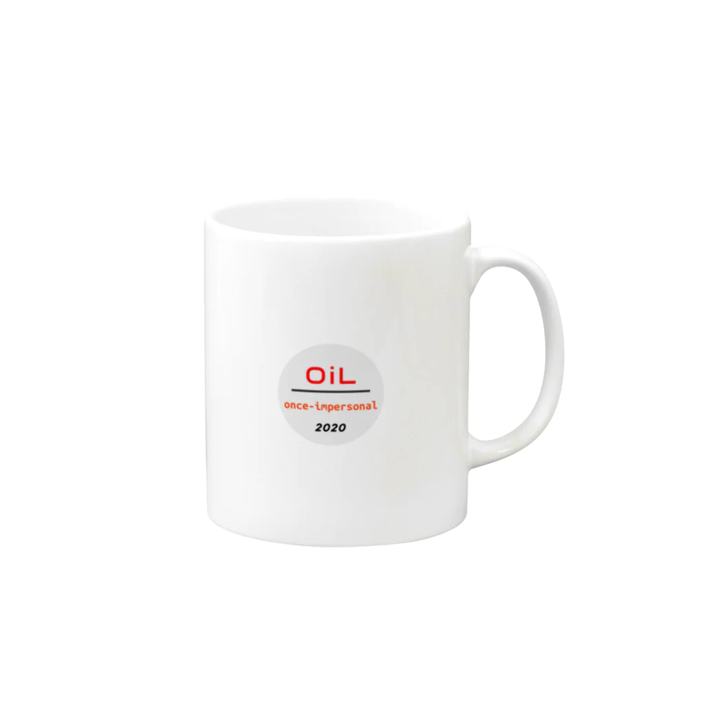 once-impersonalの【OiL】ロゴ-2020 マグカップの取っ手の右面