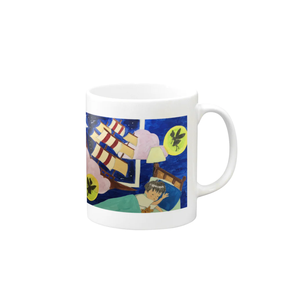 aroundcolorのゆめの船 Mug :right side of the handle